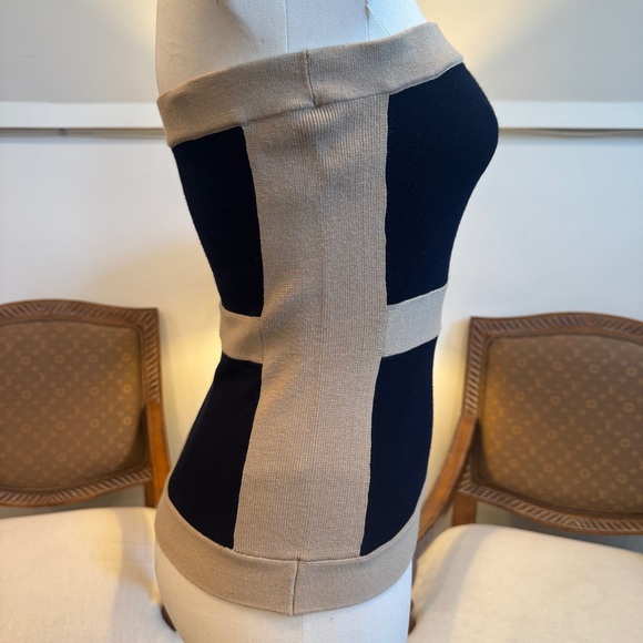 Cache Knit Strapless Top, Y2K Colorblock Tube Top, Size Small - Picture 4 of 9